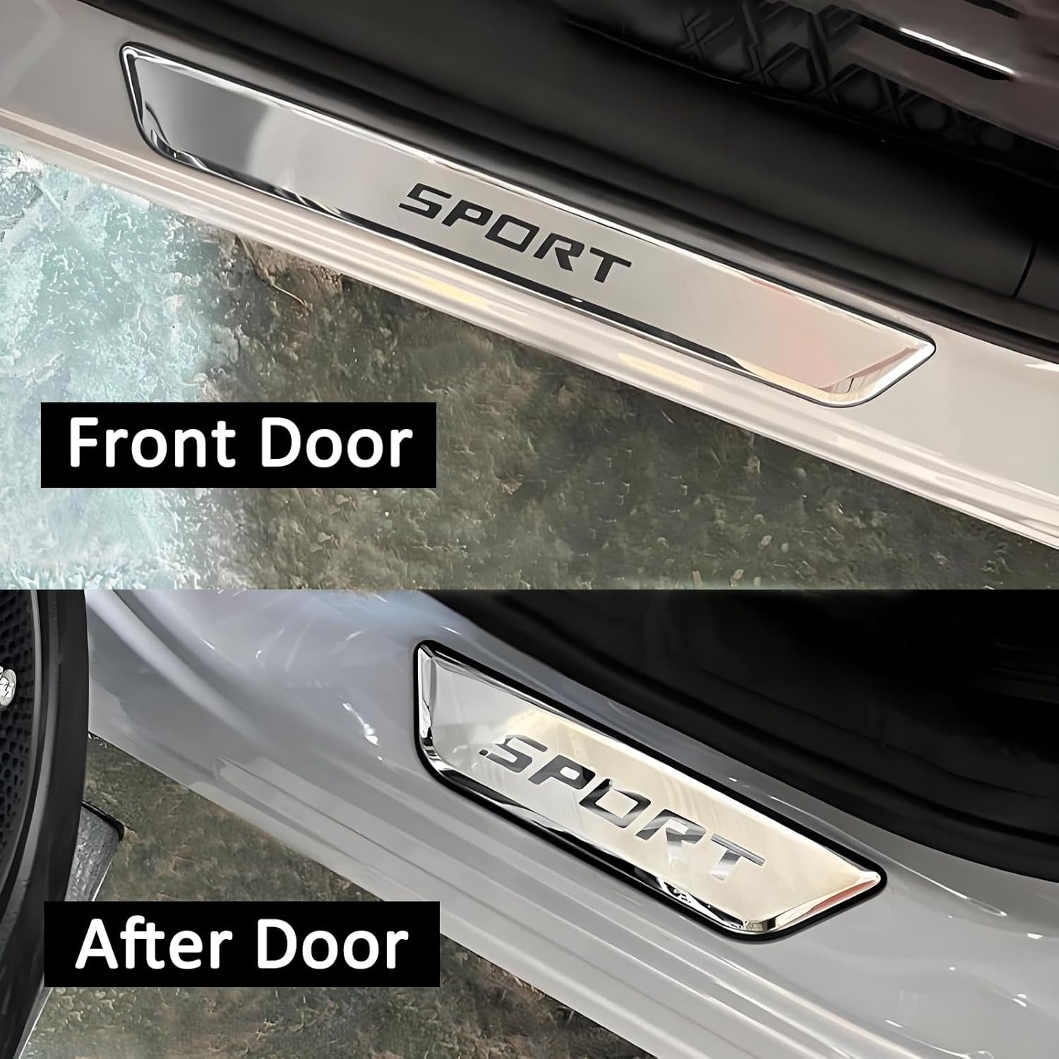4 pcs Car Door Sill Trim Strip for Toyota Highlander 2020-2025 2026, Stainless Steel Door sill Scuff Plate Threshold Strip Protector,Mirror