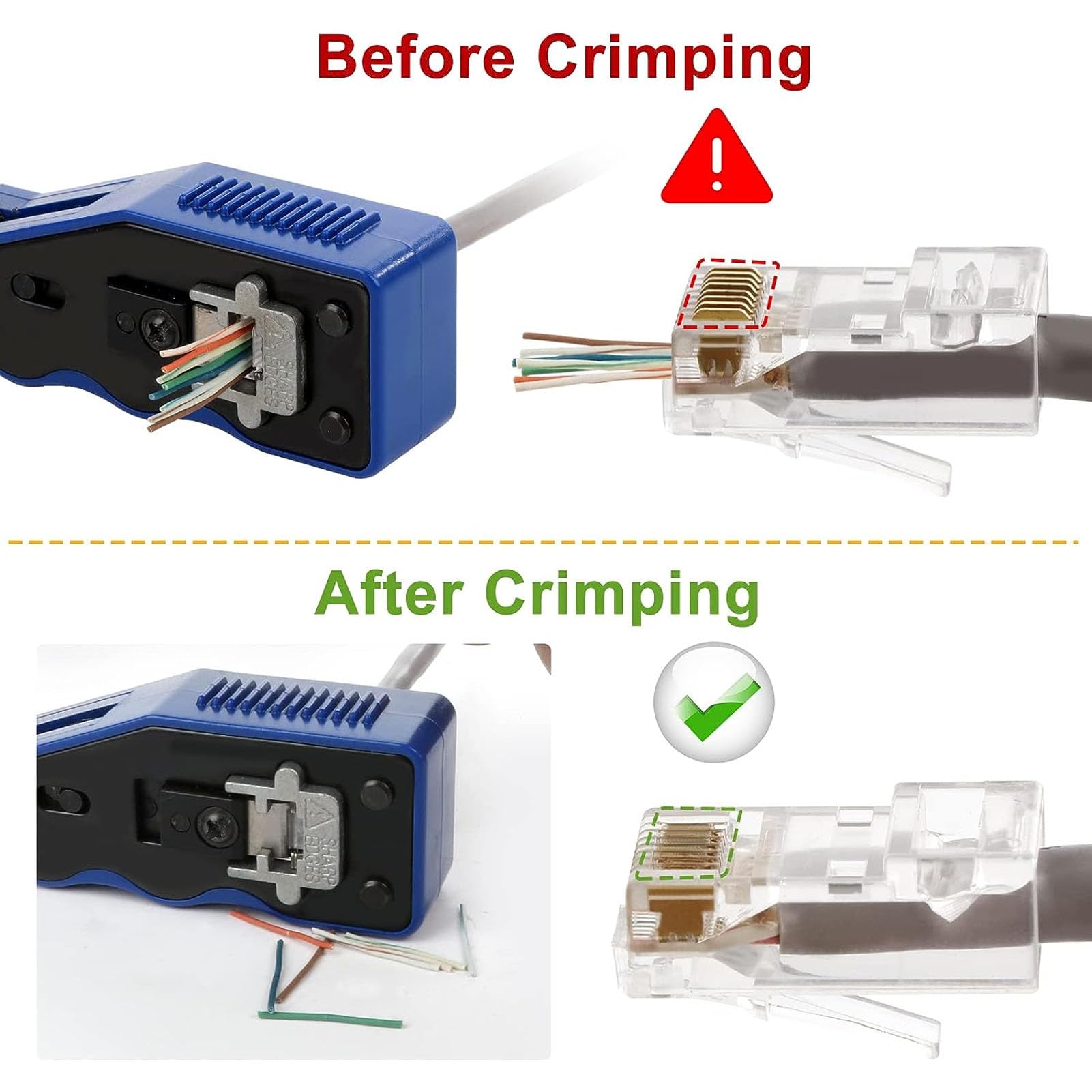 Kit D'outils de Sertissage Professionnel RJ45 avec Fonctions Intégrées pour Installation Réseau, Câblage Téléphonique, Conception Compacte