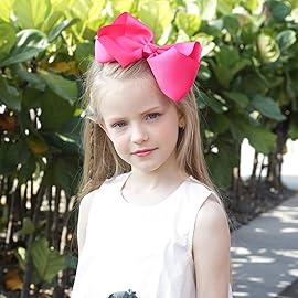 Oaoleer 40Pcs 8 Hair Bows Clips Grosgrain Ribbon Bows Hair Alligator Clips Hair Barrettes Hair Accessories for Baby Girls Infants Toddlers Kids Teens Children (8 Inch)