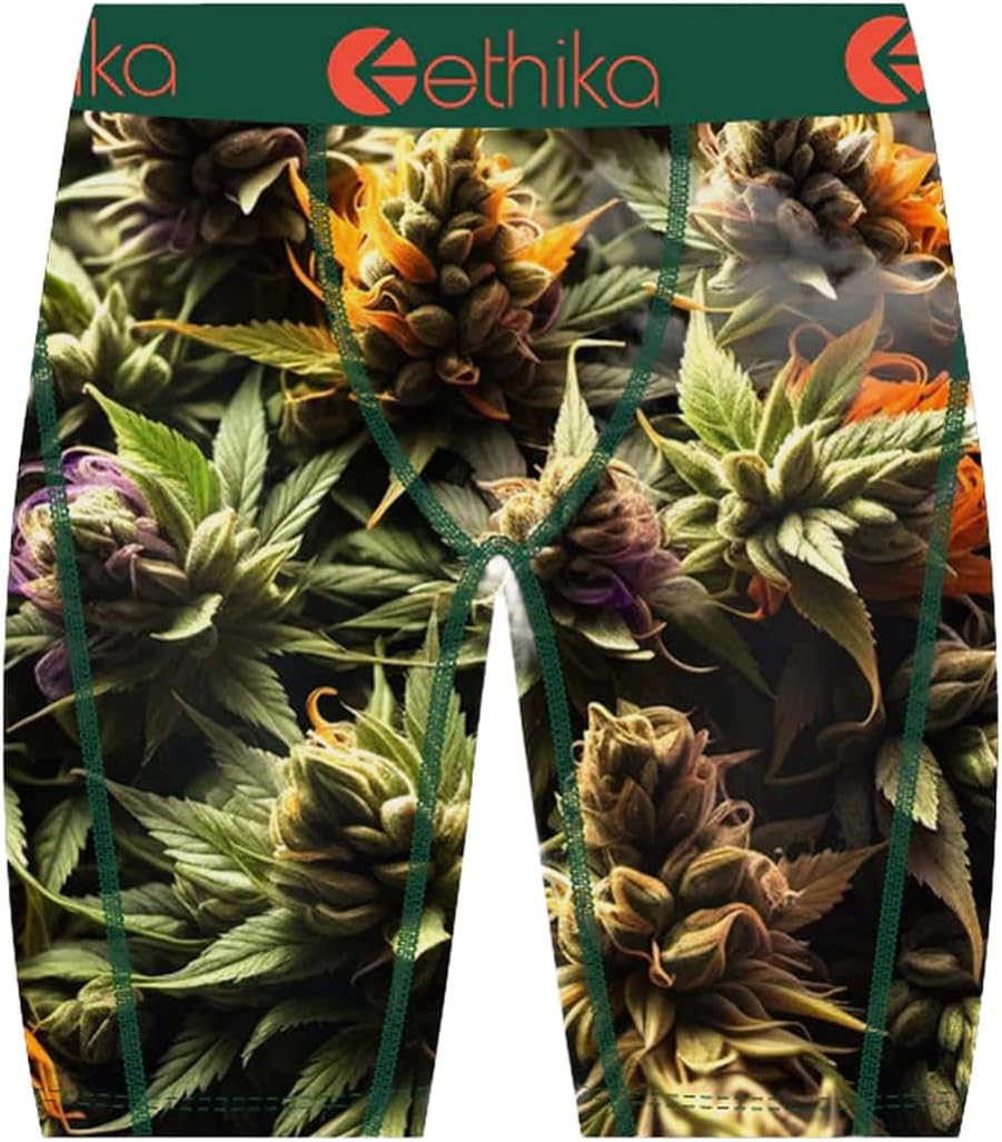 Ethika Men’s Boxer Brief, Knee Length, 4-Way Stretch Performance Underwear with Graphic Prints - Big Dope