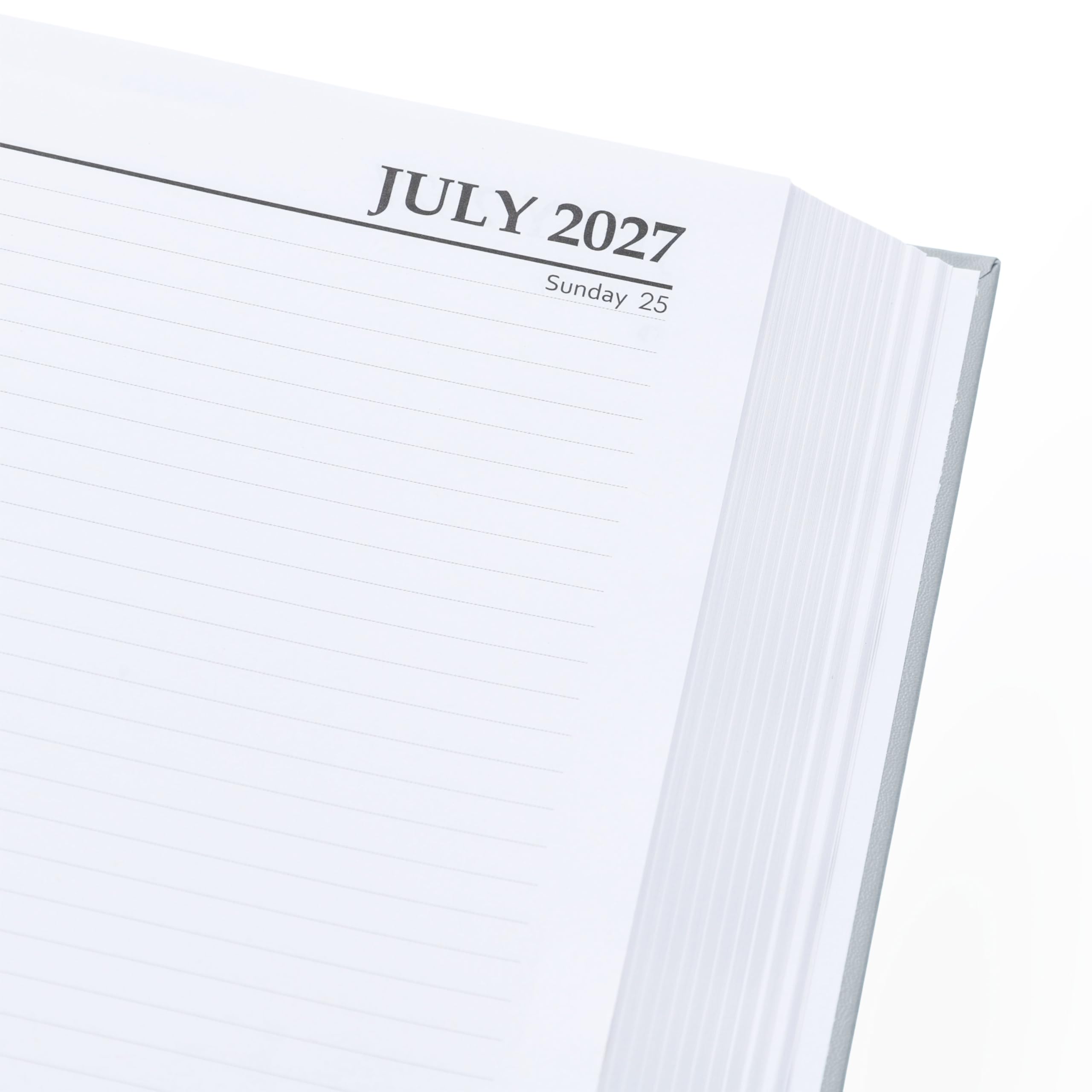 Terminplaner 2027, 2 Seiten pro Tag, fester Einband, A4-Planer, Tagebuch mit Lesezeichen, Ganzjahres-Tagesplaner von Januar bis Dezember 2027 (Grau)