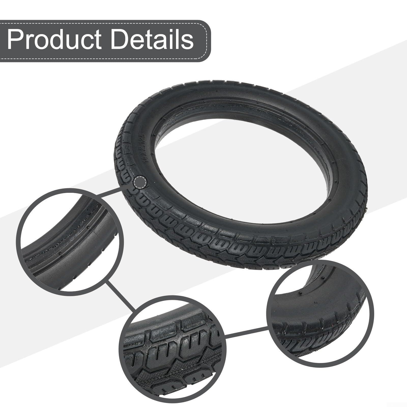 Pneumatico in gomma piena da 14 pollici, pneumatico for scooter antiscivolo antiforatura 14x2.125, ricambio resistente all'usura, for ruote di e-bike e scooter (57-254)