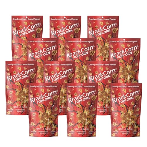 KrackCorn Palomitas de maíz de caramelo, sin OMG, sin gluten, sin alta fructosa, sin culpa, delicia nocturna de película no grasa, 1.25 onzas,