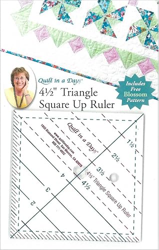 Quilt In A Day Triangle Square Up Ruler 4.5 x 4.5 inch, Acrylic, 4.5" by 4.5"