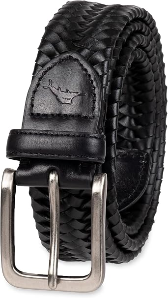 Tommy Bahama Men's Braided Leather Belt, Fully Adjustable Stretch Comfort Design for Relaxed, Everyday Style