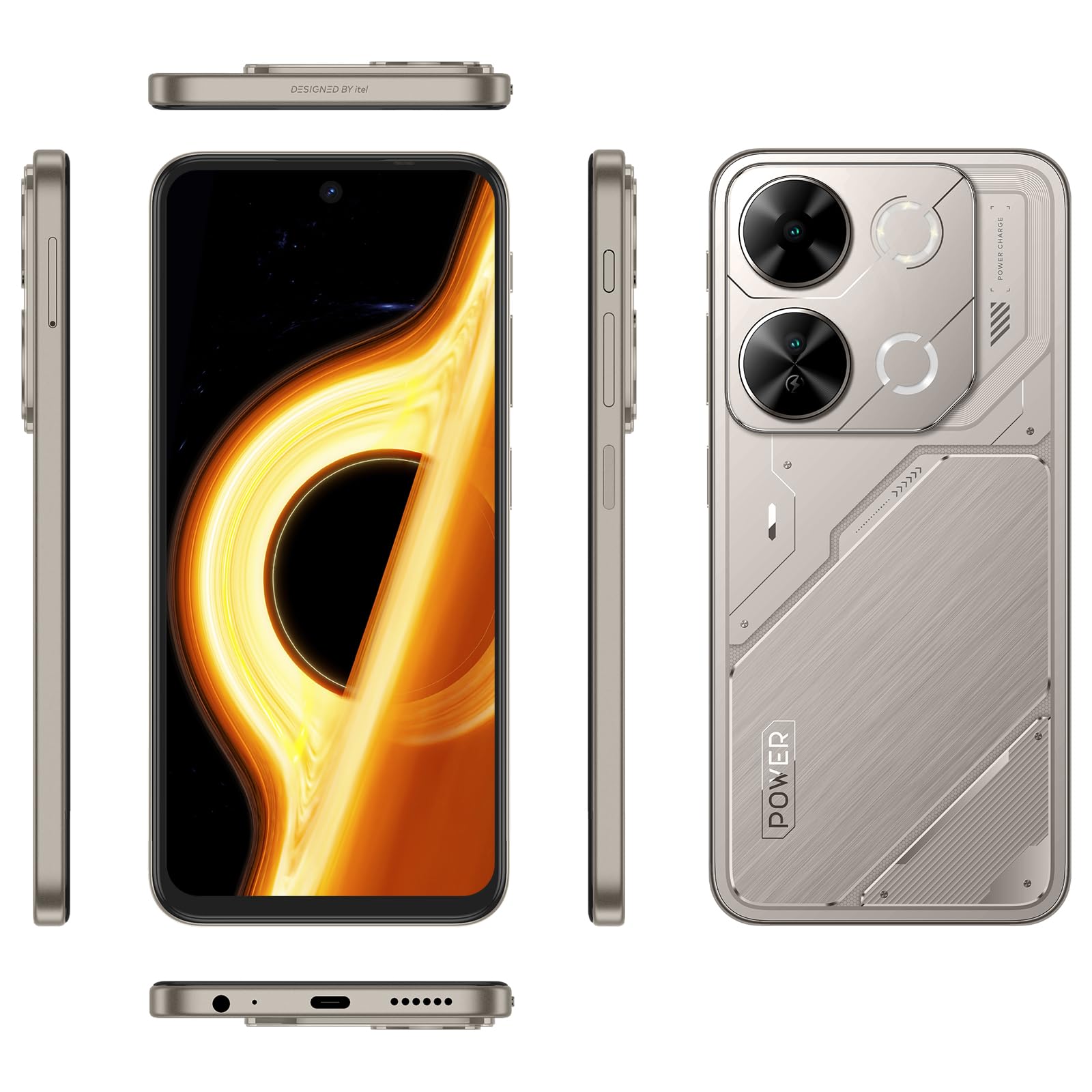 Smartphone Itel P65, 128GB+4+4GB RAM (Titânio) Tela de 6,7