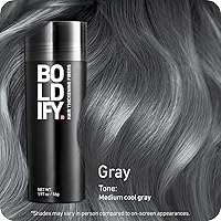 Vista 2 de BOLDIFY - Fibras de pelo para el cabello fino (gris), indetectables, botella de 2 onzas; oculta completamente la pérdida de cabello en 15 segundos