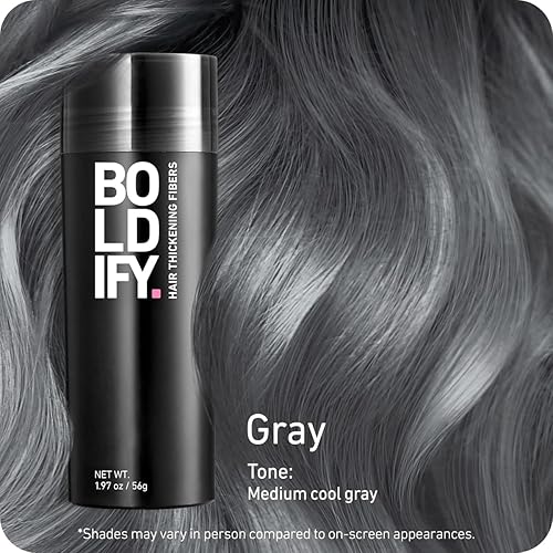 Miniatura 2 de BOLDIFY - Fibras de pelo para el cabello fino (gris), indetectables, botella de 2 onzas oculta completamente la pérdida de cabello en 15 segundos,