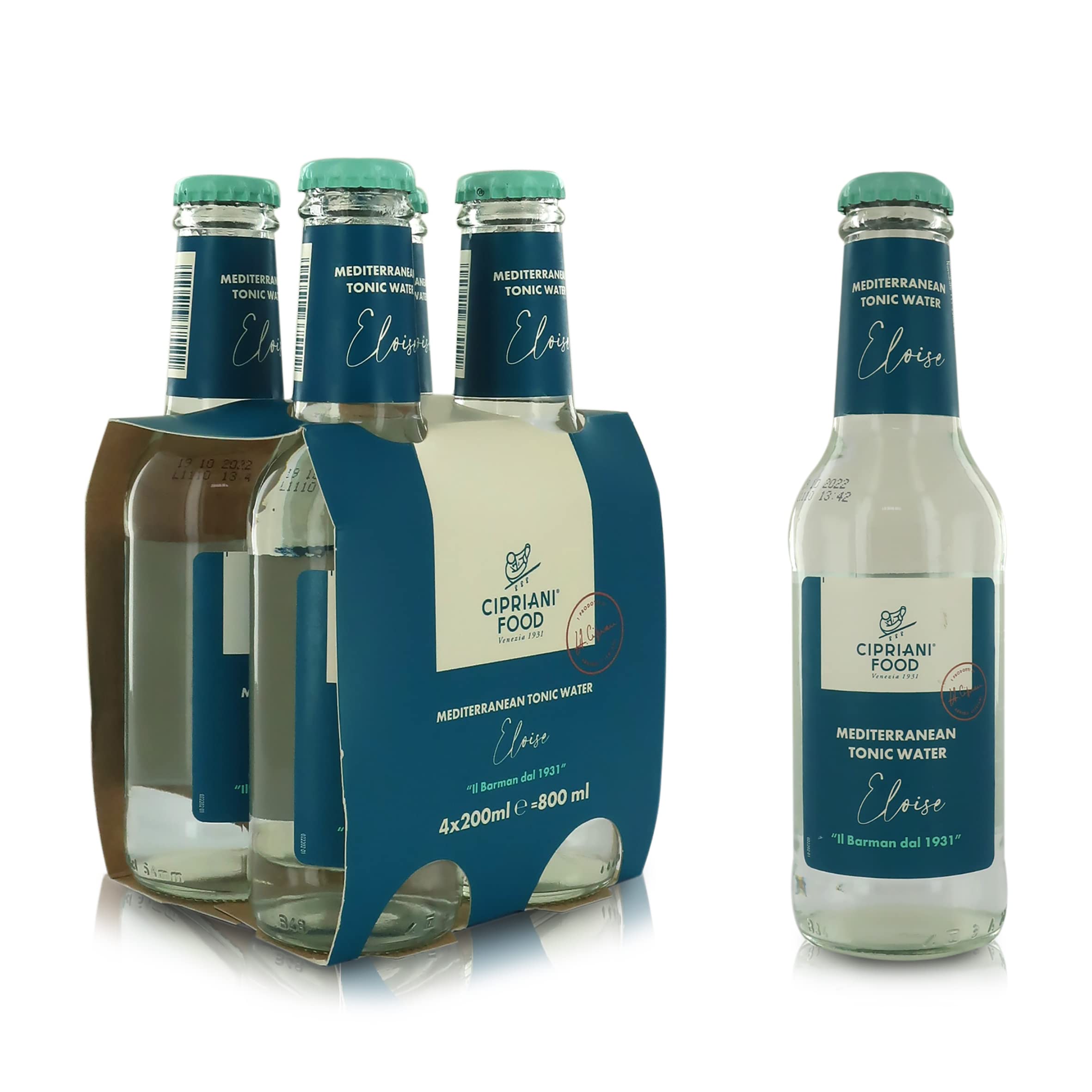 Cipriani Mediterranean Tonic Water ''Eloise'', Italienisches Citrus Tonic Water, Prickelndes Getränk mit Mediterranem Geschmack für Mixologie und Cocktailzubereitung, 24 x 200 Ml