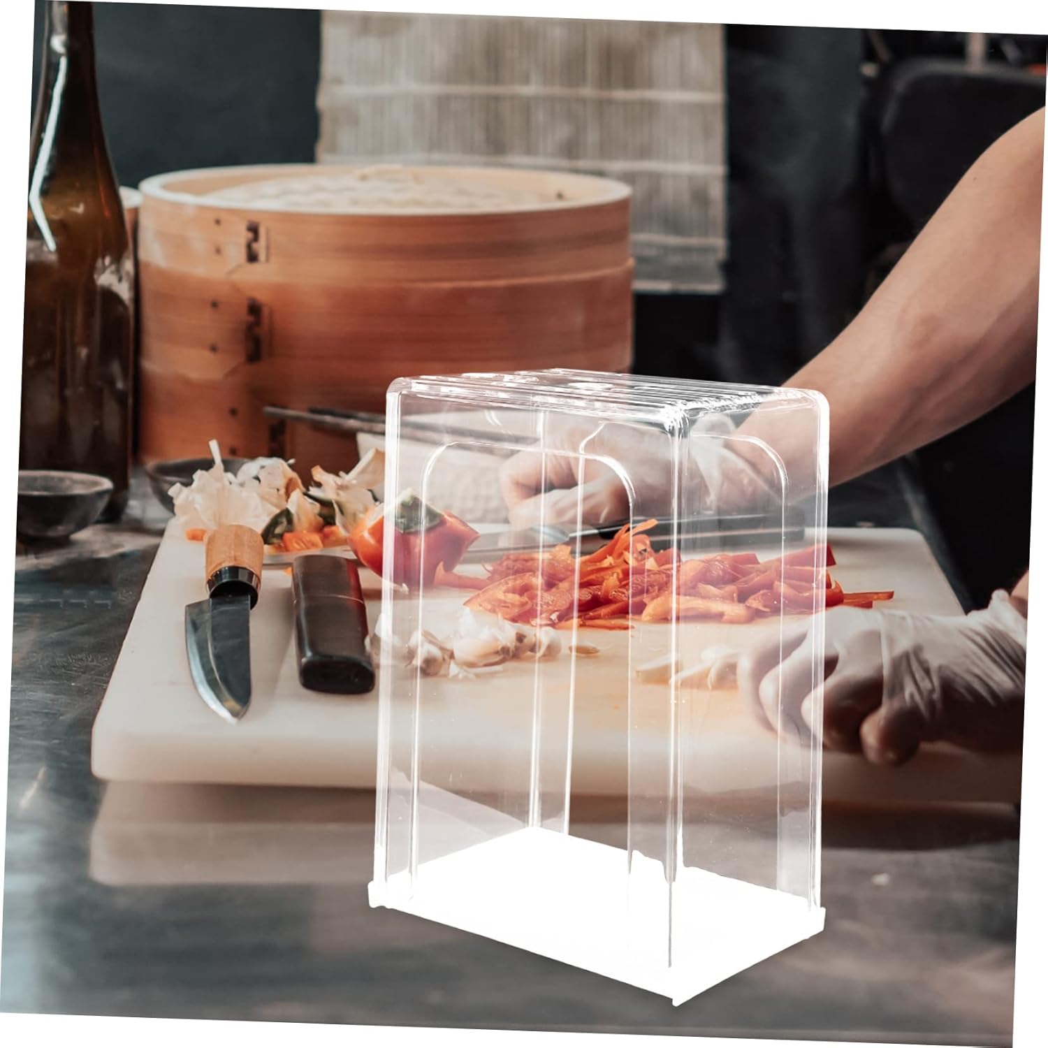 PRETYZOOM Elegant Kitchen Knife Block Multi-function Cutter Organizer Acrylic Cutter Holder Scissor Rack Utensil Holder