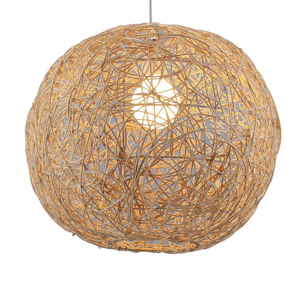 LYMSXAZOU Japanese Style Chandelier rattan Woven Light Fixture Industrial Personality Hanging Lamp Creative Handmade Pendant Lights Modern Restaurant Chandeliers For Living Room,Dinner Room
