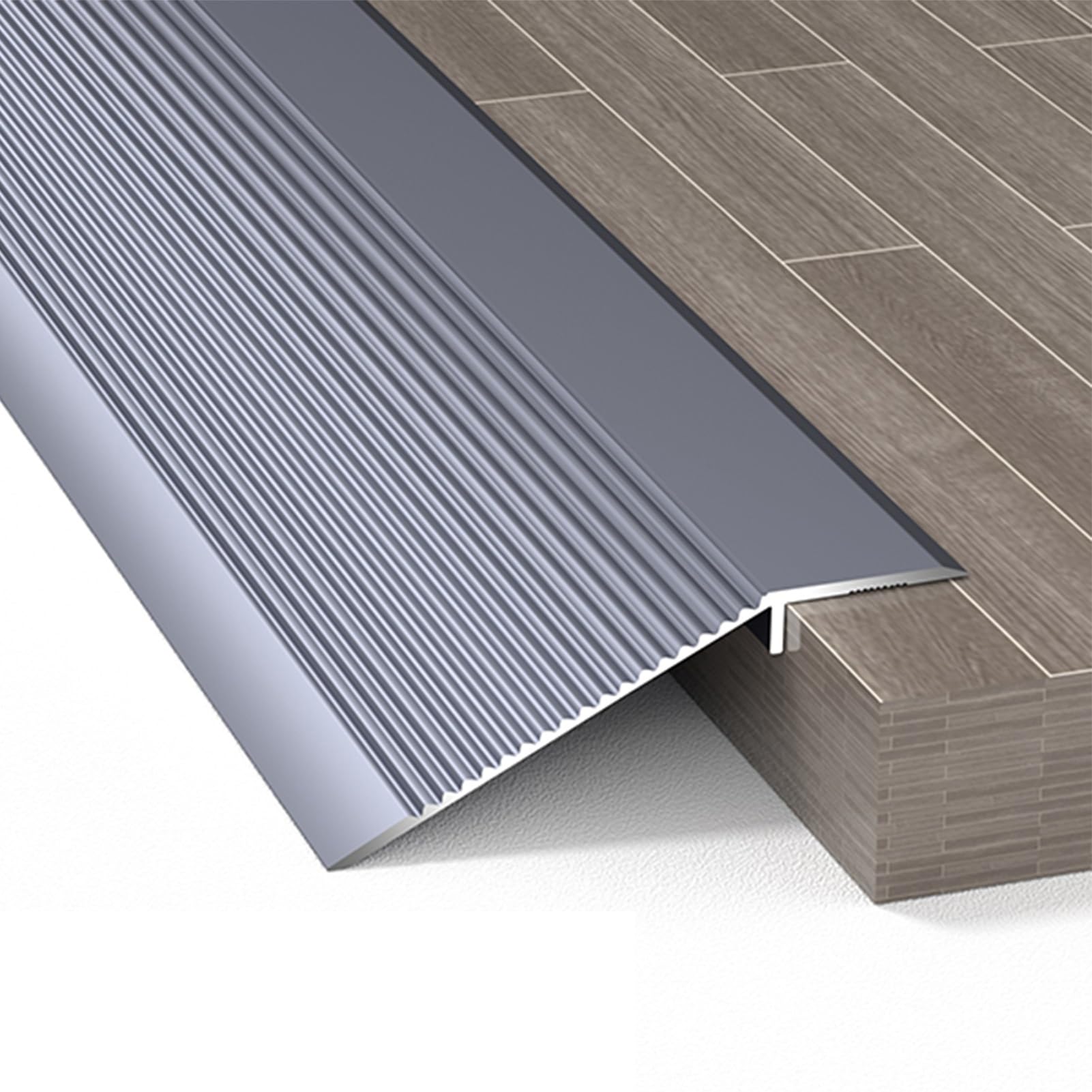 Bande de Seuil de Transition Pour Carrelage, Moquette, Seuil Métallique Extra Large, Rampe de Réduction, Bordure de Sol, Décoration Intérieure/Iron Gray