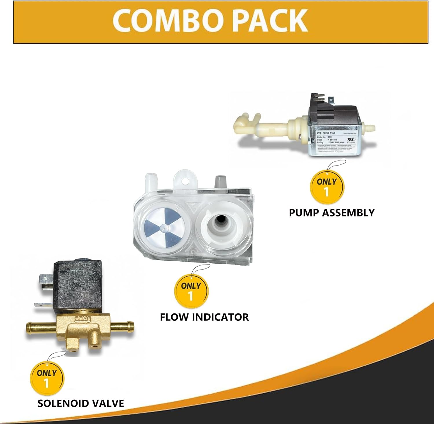 Replacement for for Bissell BigGreen Commercial Carpet Cleaners Solenoid Valve, Flow Indicator and Pump Assembly fits for 86T3, 40M1, BG10, BG10N2, 3288