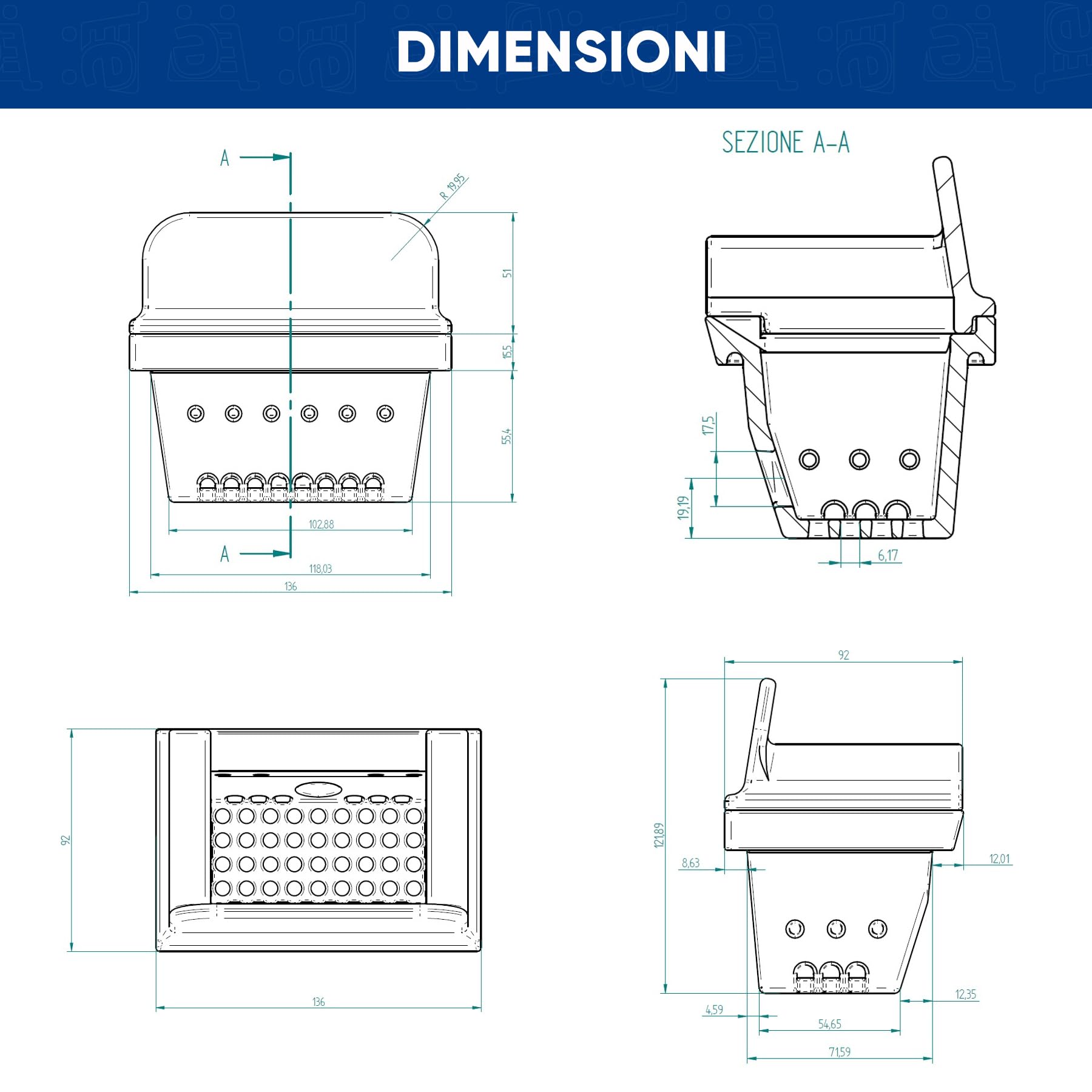 eRicambi® Braciere in Ghisa Cestello 2 Pezzi per Stufa a Pellet, con Foro per la Resistenza di Accensione, Compatibile con KALON 220002, Dimensioni 136x92mm H=116mm
