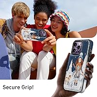 Vista 7 de LETO para iPhone 15 Pro Funda tipo cartera - Tapa tipo folio con patada - Diseños de moda - Tarjetero - Funda protectora para mujeres y niñas - 6.1
