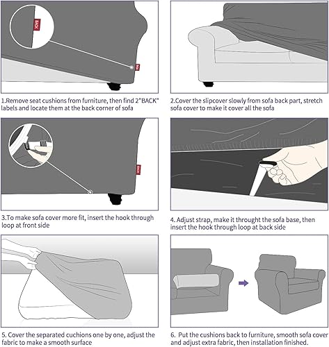 Miniatura 7 de ZNSAYOTX - Funda de terciopelo de lujo de 4 piezas para sofá extragrande con 3 cojines, gruesa, suave, antideslizante, grande, protector de muebles