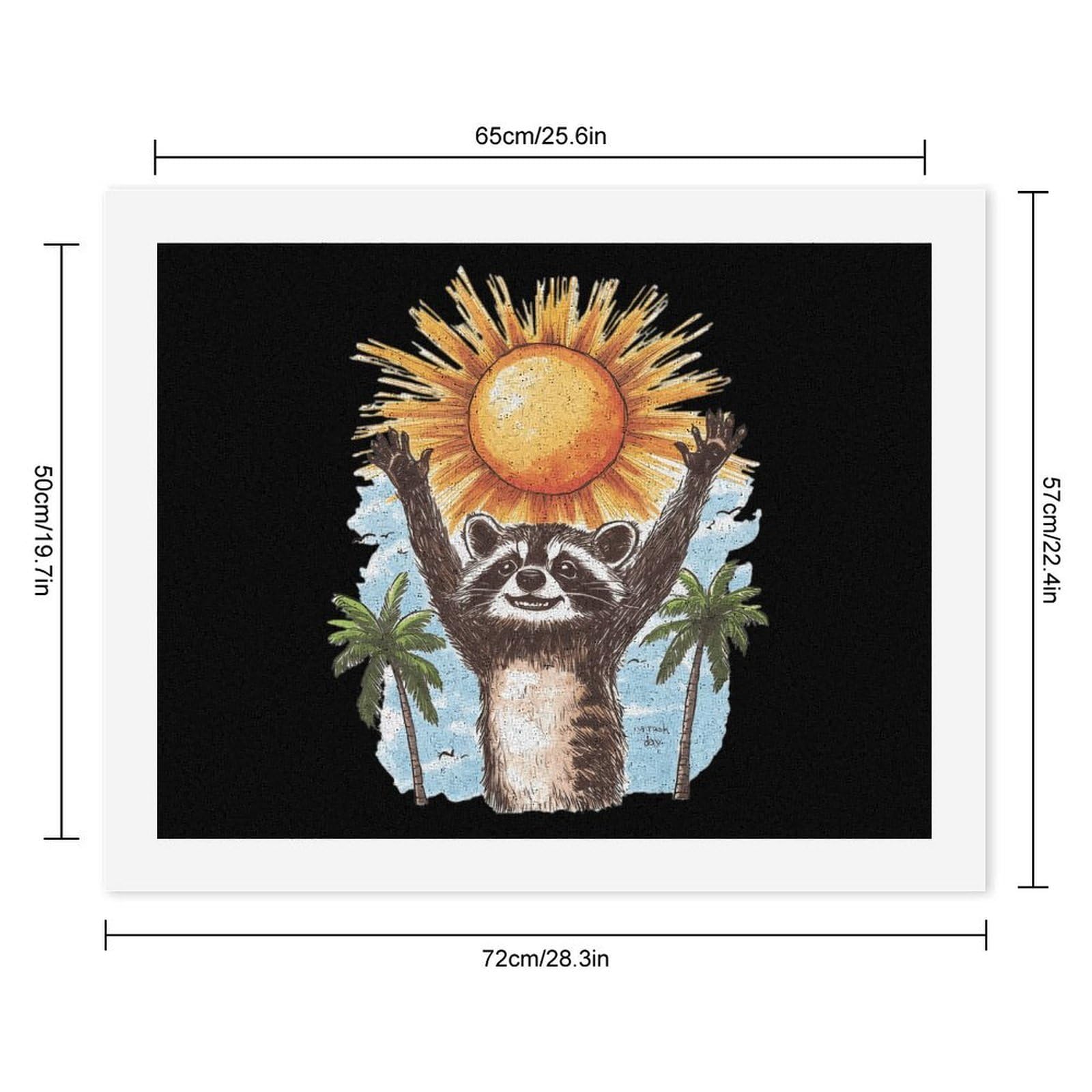 Lustiges Malen-nach-Zahlen-Set für Erwachsene, Motiv: Waschbär, Sonnenuntergang, Baum, Baumwolle, digitales Ölgemälde, Heimdekoration, Geschenk, 50 x 65 cm