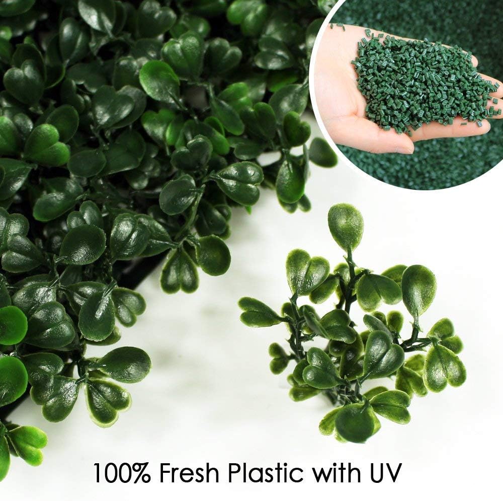 Limited Discount · Petgrow · Artificial Boxwood Panels Topiary Hedge Plant, Privacy Artificial Hedge Screen Suitable for Outdoor, Indoor, Garden, Fence, Backyard and Christmas Decor (12PCES)