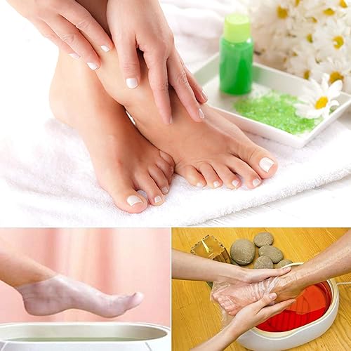 Miniatura 13 de Segbeauty Bolsas de cera de parafina para manos y pies, 200 forros de cera de parafina de plástico, calcetines y guantes de repuesto de cera de baño