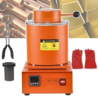 1Kg/2Kg/3Kg Gold Melting Furnace,2000W Digital Melting Furnace Machine, Max Temperature 1150C / 2102F, for Casting, Refining Gold, Silver,2kg,A