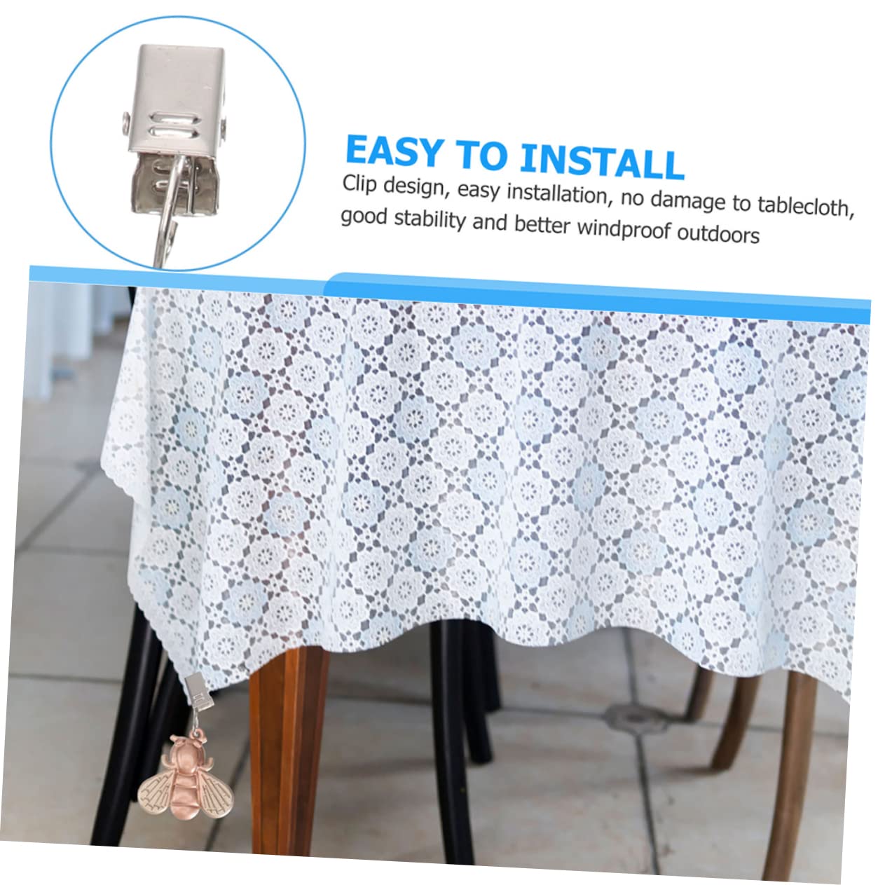 SHOWERORO 8pezzi Clip Fermatovaglia per Tovaglie Pendenti Decorativi per e Rimuovere Accessori per e -