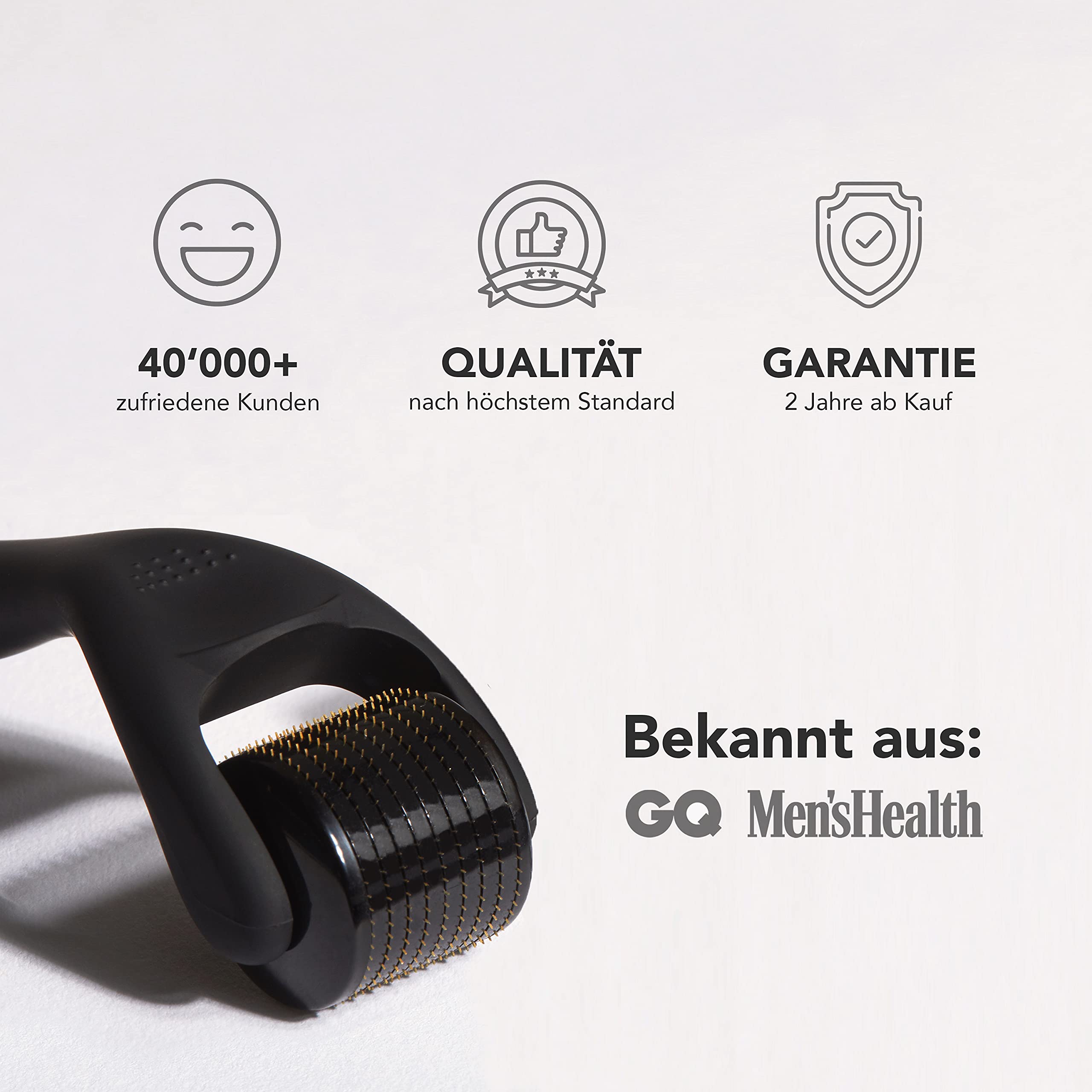 Anthony Brown® Bartroller 0,5 mm Dermaroller Set mit Reinigungsspray, Microneedling Roller für Bartpflege und Hautstimulation