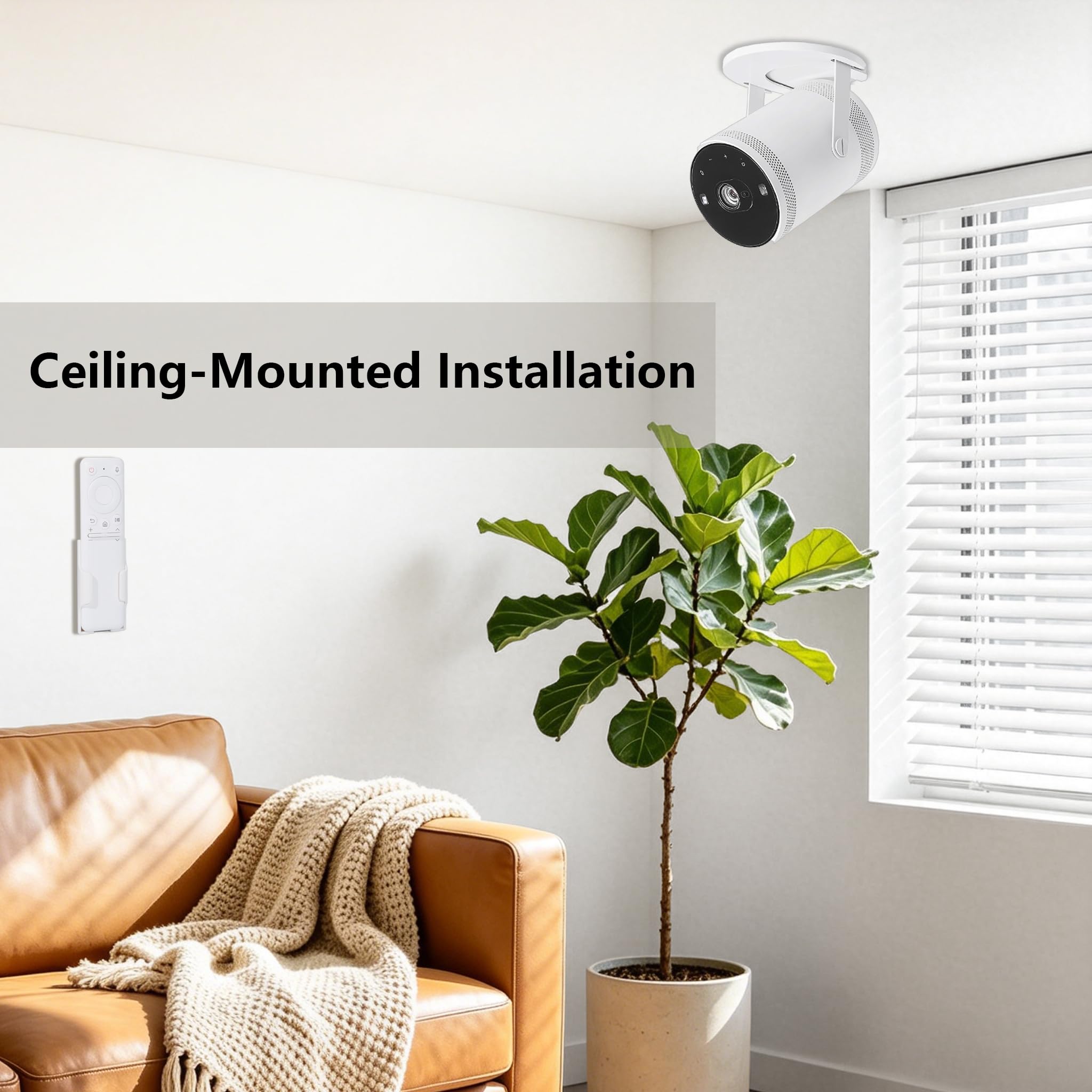 Soporte de pared de estilo libre compatible con Samsung Freestyle Proyector montaje en techo, Freestyle 2 accesorios soporte de montaje en pared, blanco (blanco)