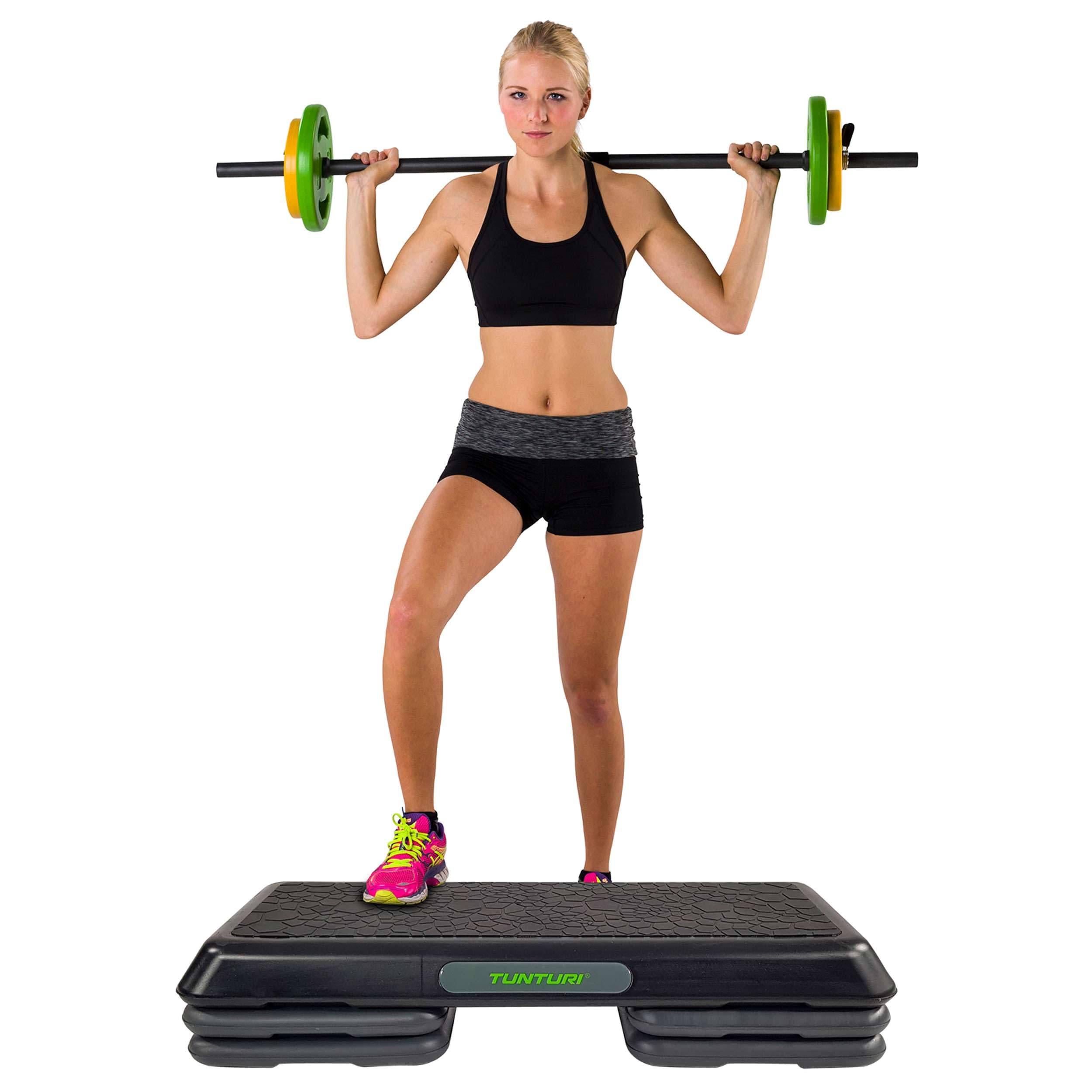 Tunturi Verstellbarer Aerobic Stepper, Step Bank, XXL, 3 Stufen, rutschfest