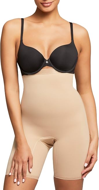 Montelle Womens Plus Size Body Shaper Strapless Thigh Shorts Shapewear Firm Tummy Control Waist Slimmer