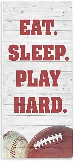 Stupell Industries Eat Sleep Play Hard Sports List Baseball Football