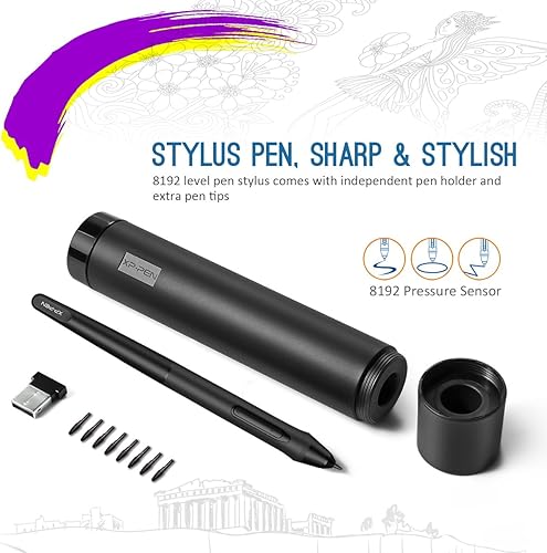 Miniatura 5 de XP-PEN Deco 03 Tableta de dibujo, lápiz capacitivo de nivel 8091, sin batería, conectividad inalámbrica 2.4G, marcación de acceso directo, botones