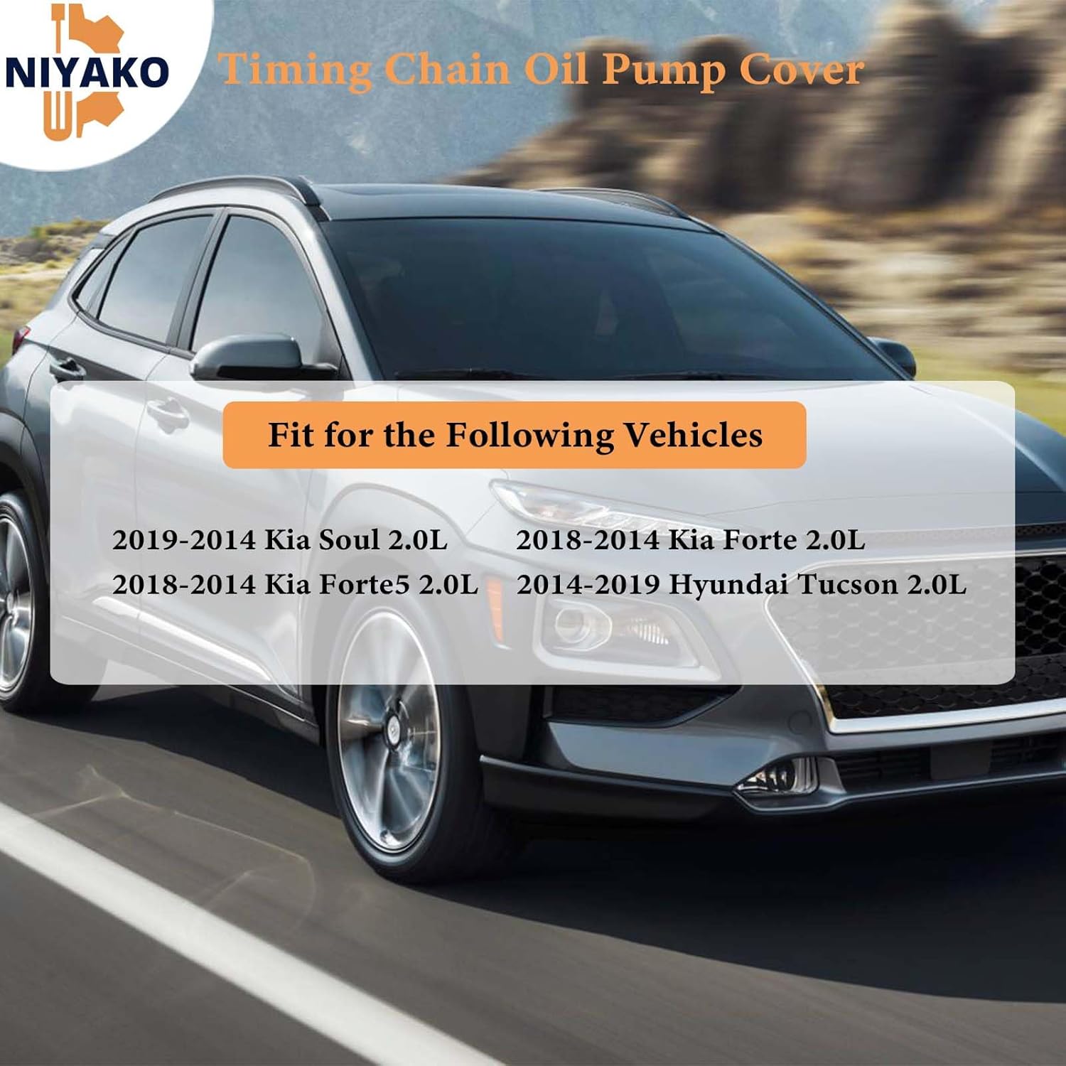 Timing Chain Oil Pump Cover Replacement# 21350-2E350 21350-2E310 21350-2E311 21350-2E330 Fit 2014-2019 Hyundai Tucson Kia Soul Forte Forte5 2.0L