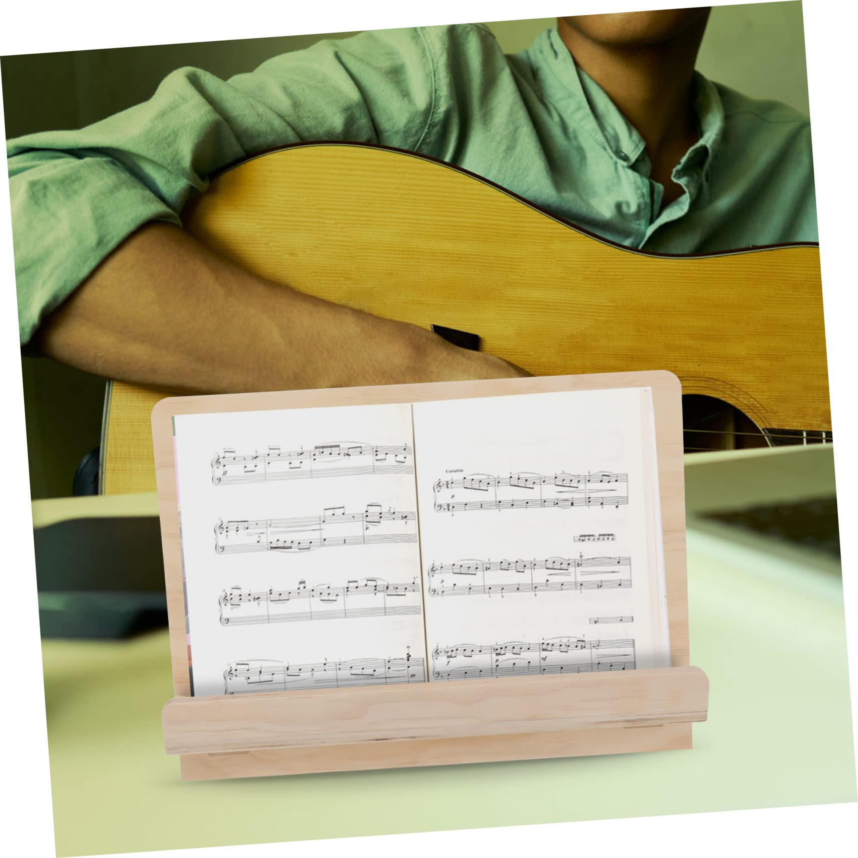Yardwe Portable Reading Stand Desktop Music Score Holder Durable Material for Music Performance Reading Compact Lightweight Design for Easy Carrying
