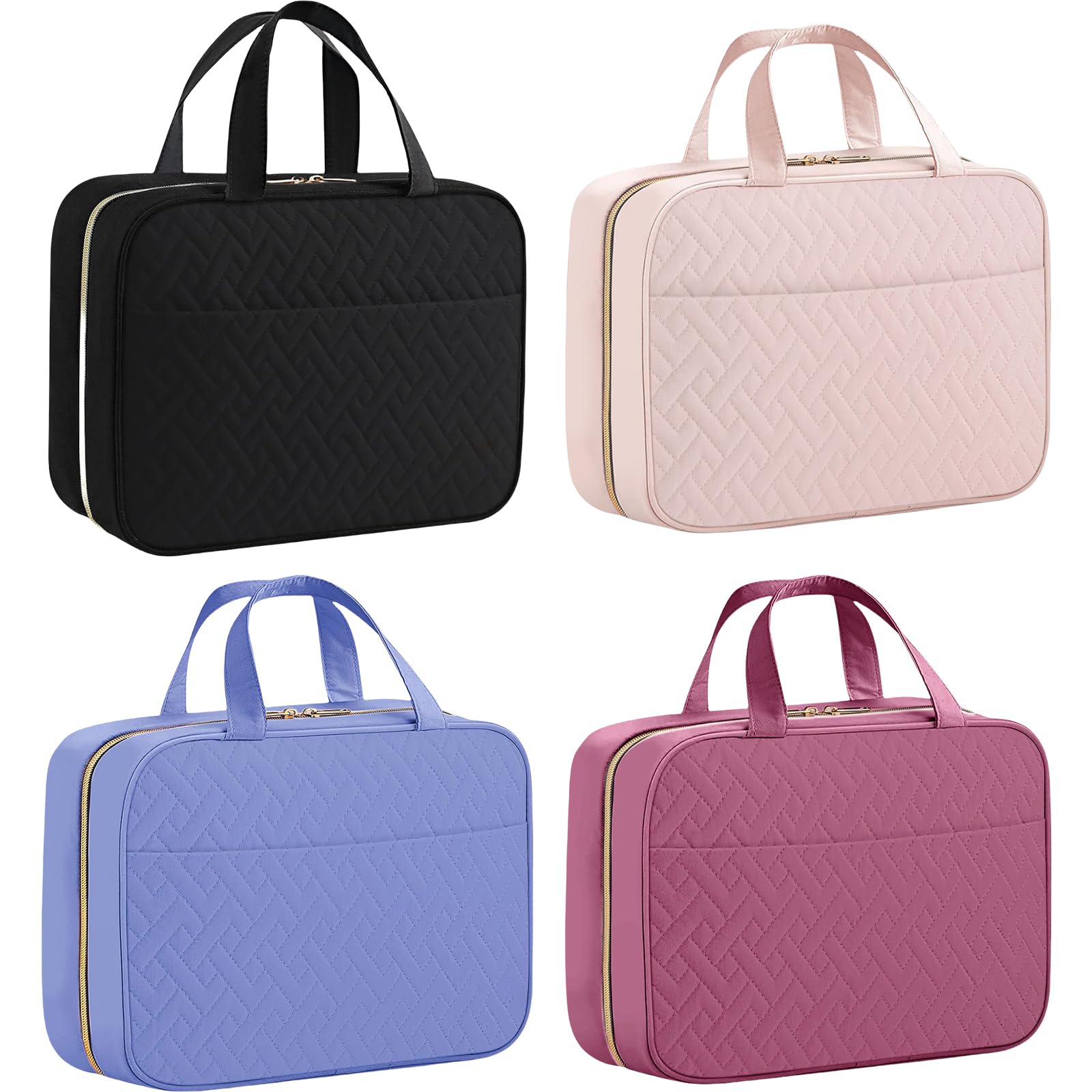 Neceser de viaje grande con gancho para colgar, bolsas de maquillaje espaciosas, organizador de cosméticos, bolsas de almacenamiento para mujeres y niñas
