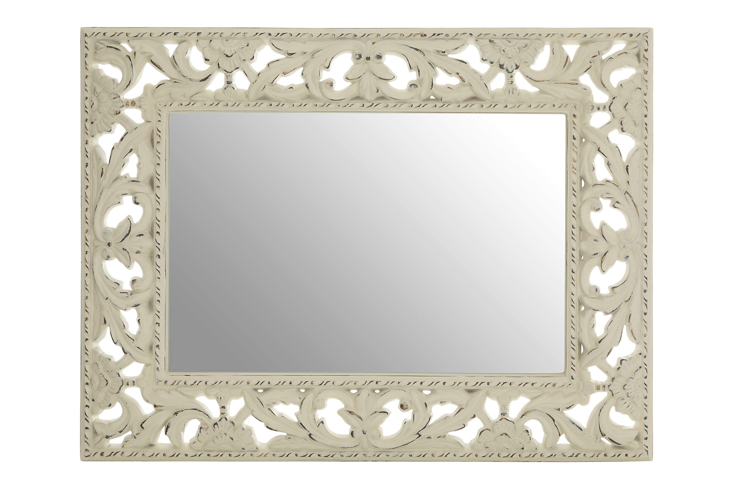 Premier Housewares Rectangular Wall Mirror/ Classic Mirrors For Bathroom / Bedroom / Garden Walls Fancy Wall Mounted Mirrors For Hallway