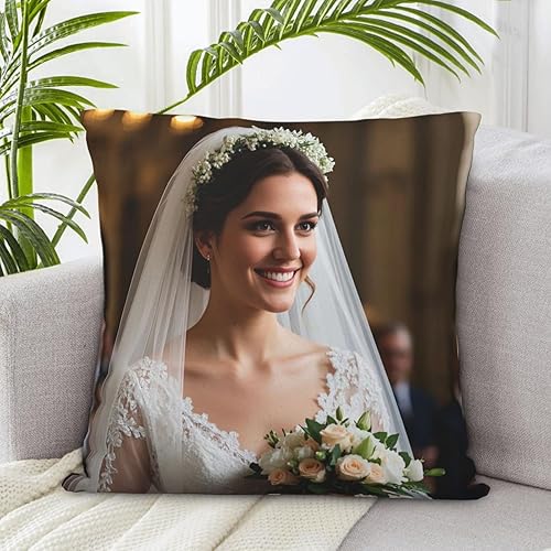 Miniatura 6 de Funda de almohada personalizada con foto, funda de almohada personalizada de 12 x 12 pulgadas, fundas de cojín cuadradas personalizadas para el