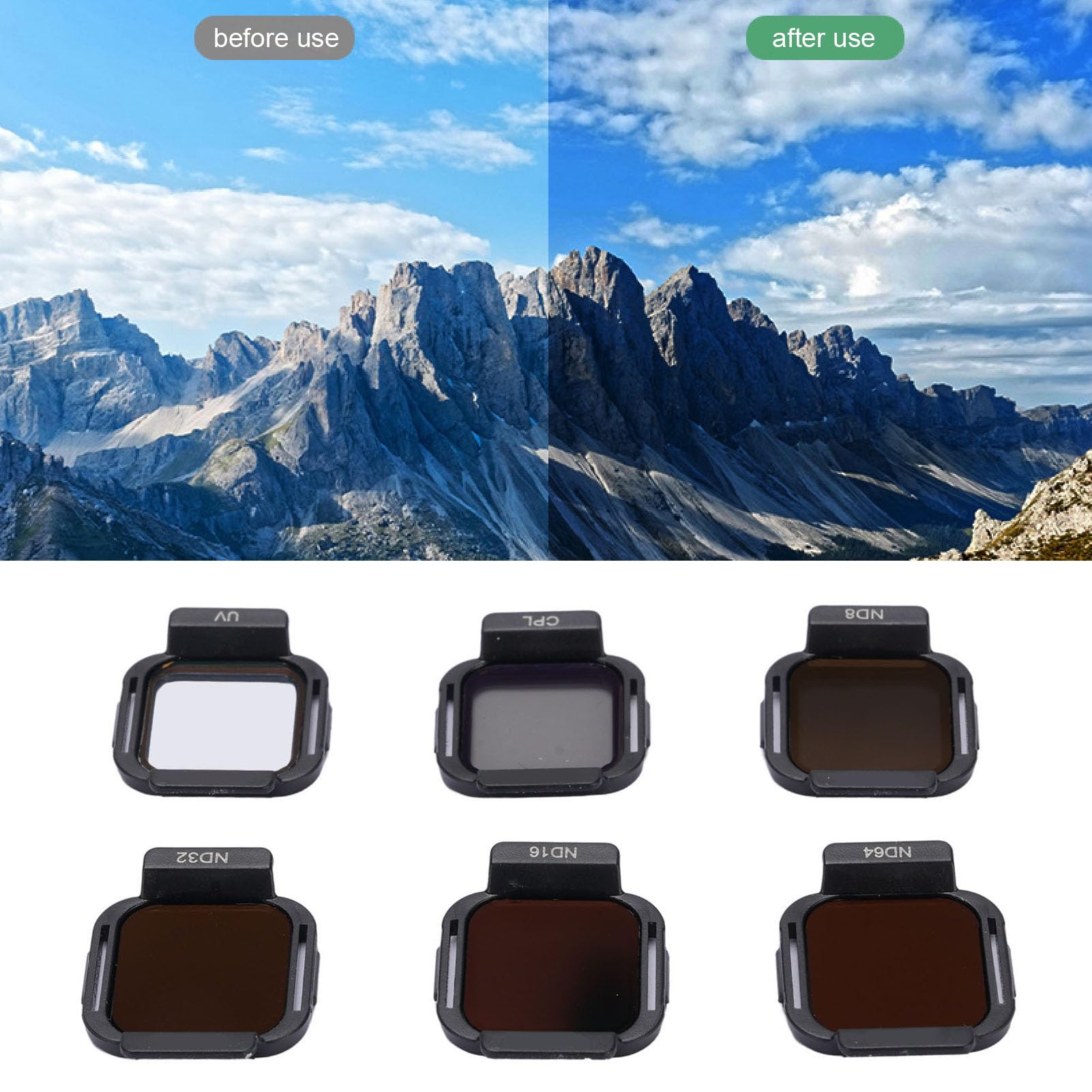 Filtri dei Droni ND Filtri Fotografici Aerei CPL ND8 ND16 ND32 ND64 Filtri delle Lenti Multi Rivestite con Progettazione di Ganci per Accessori per Droni Flip RC