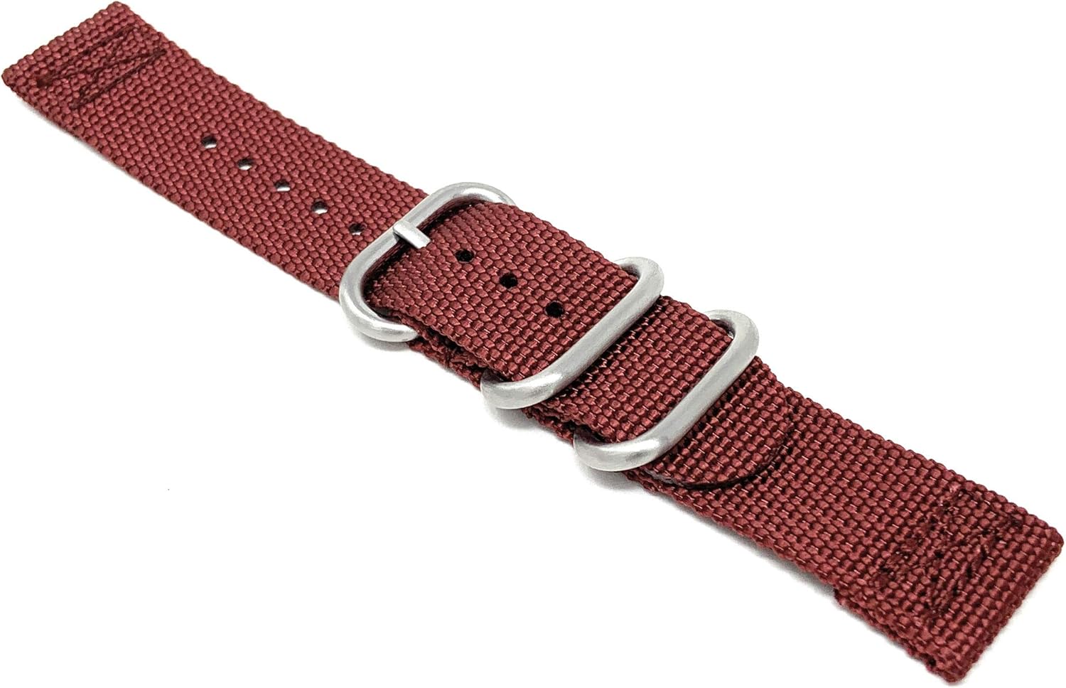 Bandini Nylon Watch Band - 2 Piece Watch Strap - 3 Stainless Steel Loops and Buckle - Perfect For Regular or Smart Watches - 20mm, 22mm, 24mm - Black, Blue, Burgundy, Army Green, Beige