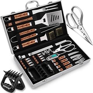 35pcs Deluxe Grilling Gifts Set for Birthday Fathers Day, Stainless Steel BBQ Accessories Kit