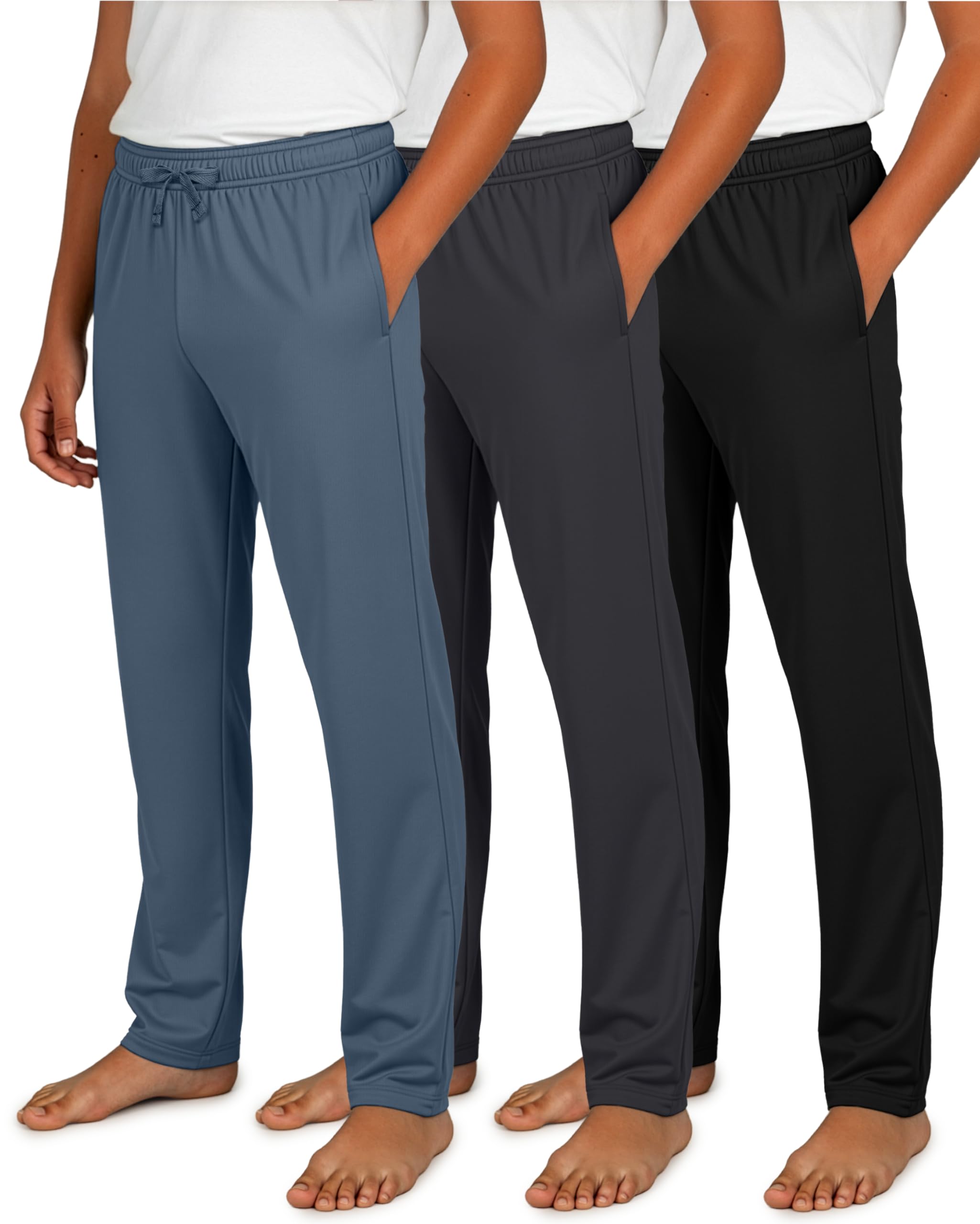 Real Essentials 3 Pack: Boys Cotton Soft Pajama Pants Kids Bottoms Pjs Youth Teen Pijamas Sleep Pyjamas Lounge para Niños