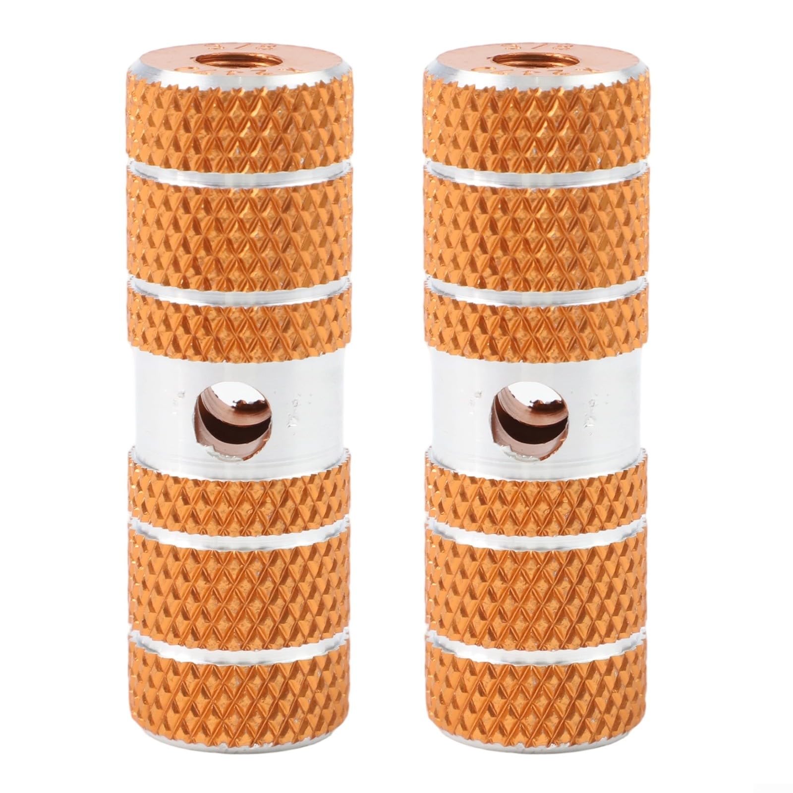 Aluminum Alloy Stunt Pegs for Mountain Bike, Anti-Slip Grind Bars Rear Axle Foot Rests, Solid Metal Parts for Freestyle Cycling, 70mm Length(Orange)