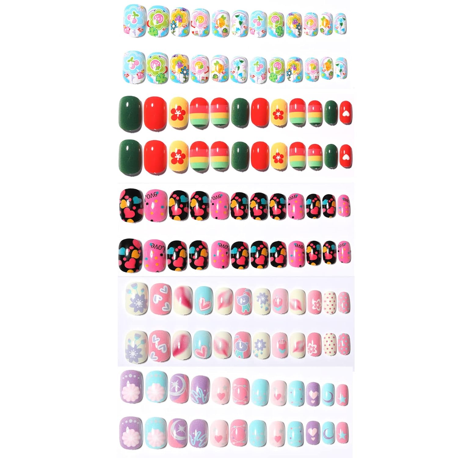 Fake Nails for Girls Full Cover False Nail Press on Short