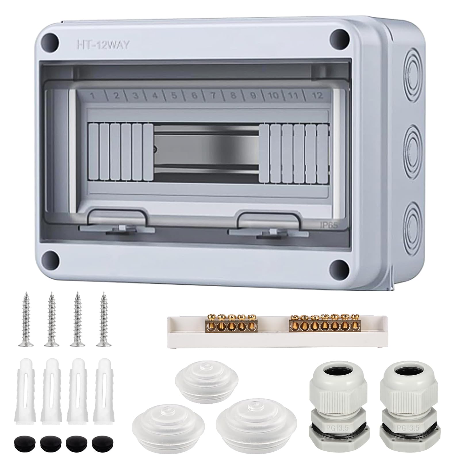 Boîtier électrique étanche IP65 Tomoyuki – 5 Modules, Extérieur, Blanc