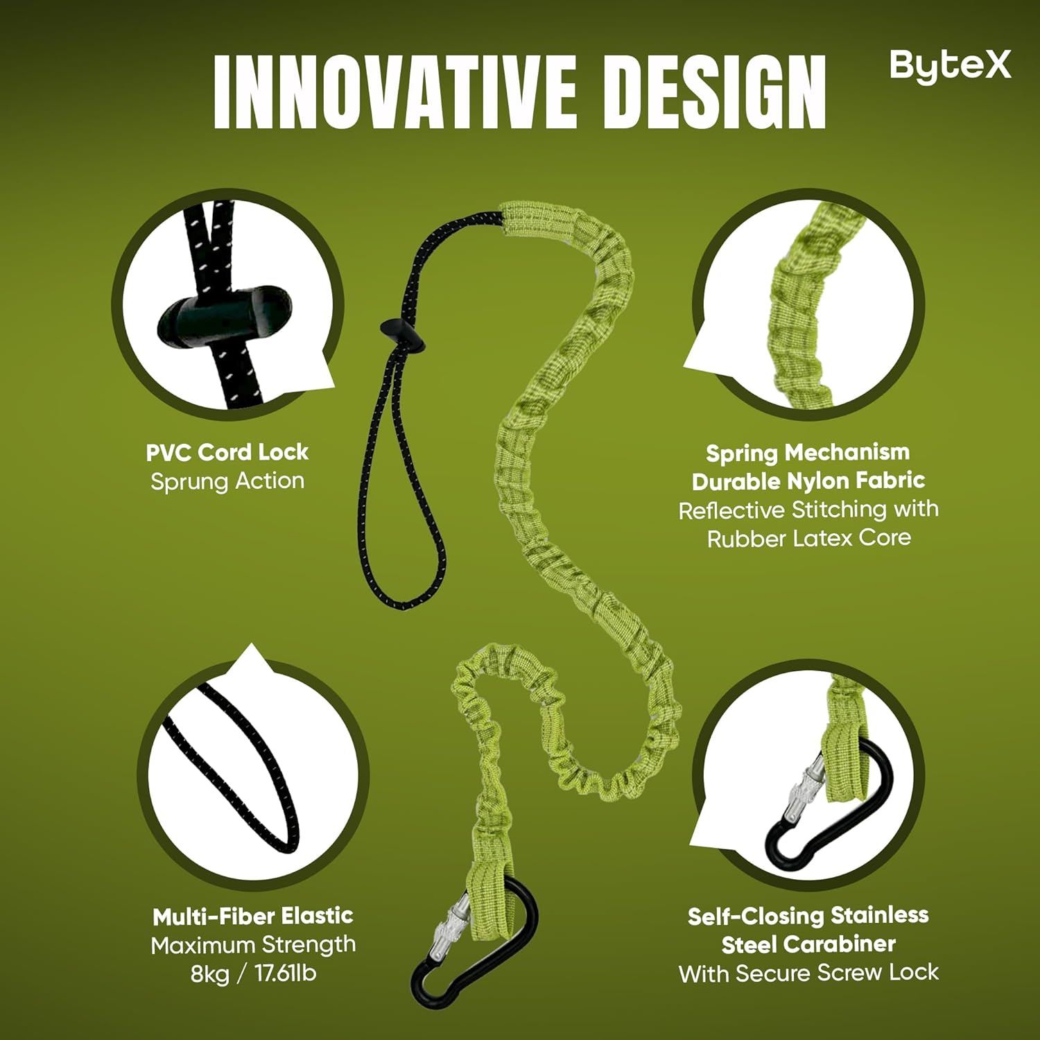 ByteX 15 Pack Tool Lanyard with Single Metal Buckle and Adjustable Loop End, Standard Length, Maximum Weight Limit 8KG 17.6lb