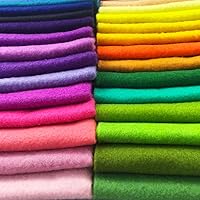 Vista 9 de flic-flac 42 piezas de 0.055 in de grosor de fieltro suave hoja de fieltro de colores surtidos paquete de fieltro DIY artesanía cuadrados de costura