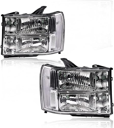 PIT66 Faros delanteros, compatibles con GMC Sierra 1500 2500HD 3500HD 2007-2013, accesorios de montaje, para río y pasajero, camioneta, repuesto de