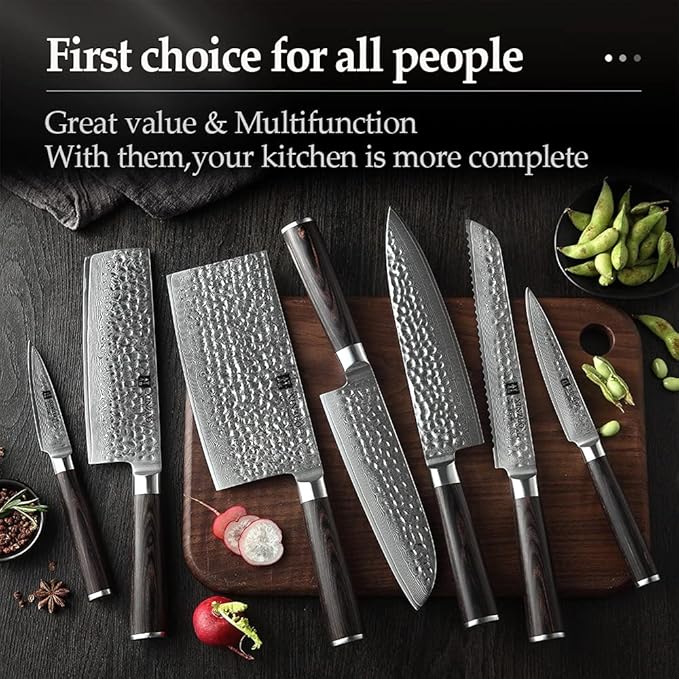 Set de Cuchillos Cocina 7 Piezas Acero Damasco miniatura 6