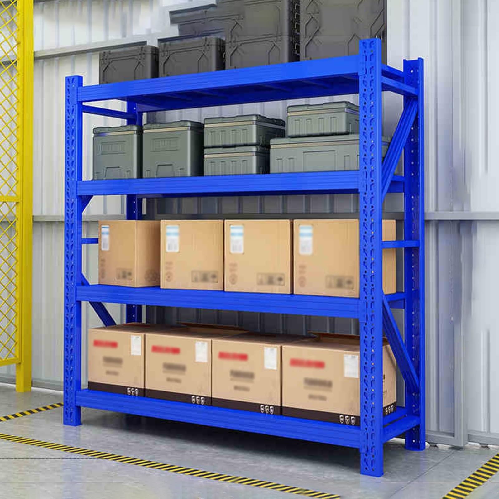 Estantería de metal resistente para garaje, estante de almacenamiento industrial de 78.7 pulgadas de alto, estantes ajustables, perfecto para organizar herramientas y suministros