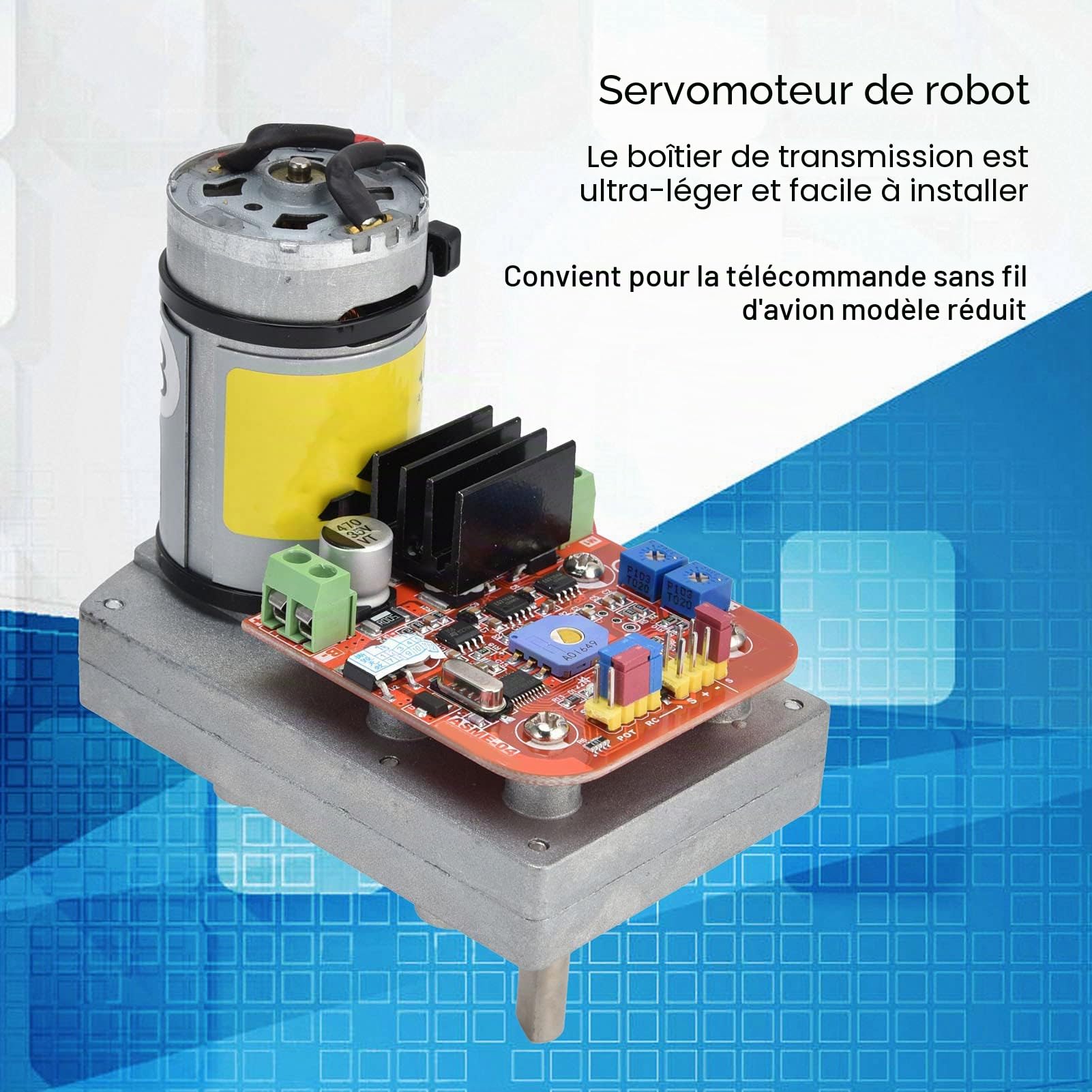 Servomoteur, Servomoteur de Robot en Alliage D'aluminium Couple élevé 380kg 24V, Compatible avec Les Systèmes à Distance, pour Futaba, JR, Hitec, Robot, Bras Robotiques, RC