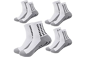 Anti-Slip Athletic Grip Socks with Grippers and Stretch